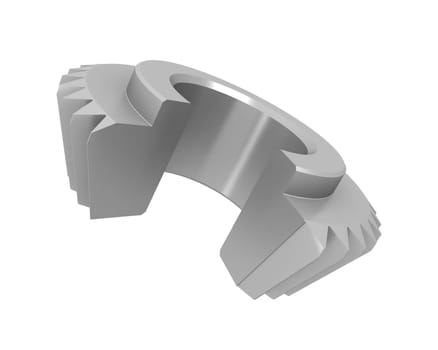 Three-dimensional model bevel gear in the section.