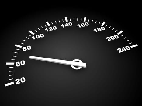 3d illustration of bleck speed meter gauge