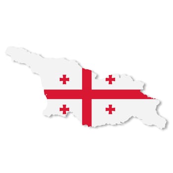 A Georgia Republic map on white background with clipping path to remove shadow 3d illustration