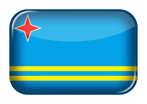 An Aruba web icon rectangle button with clipping path 3d illustration