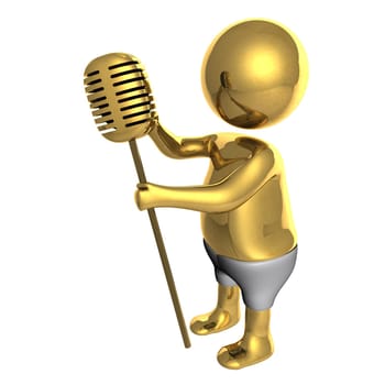 Figure in action 3d generated on a white background