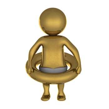Figure in action 3d generated on a white background