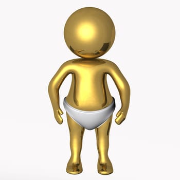 Figure in action 3d generated on a white background