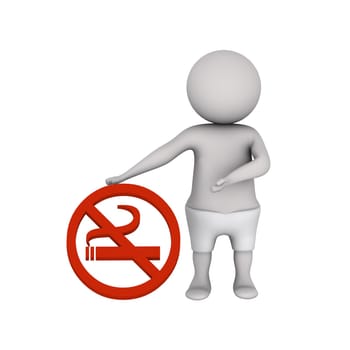 Figure in action 3d generated on a white background