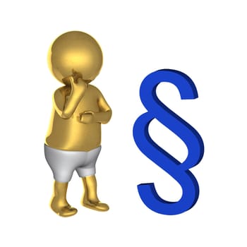 Figure in action 3d generated on a white background