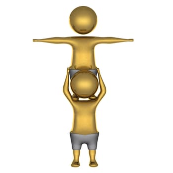 Figure in action 3d generated on a white background