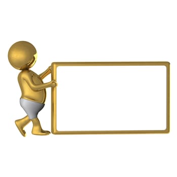 Figure in action 3d generated on a white background