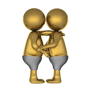 Figure in action 3d generated on a white background
