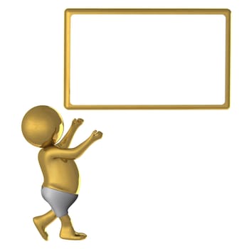 Figure in action 3d generated on a white background