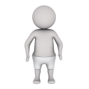 Figure in action 3d generated on a white background
