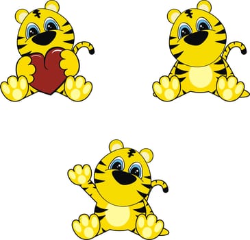 tiger baby cartoon in vector format very easy to edit