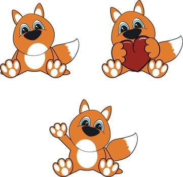 fox baby cartoon in vector format very easy to edit