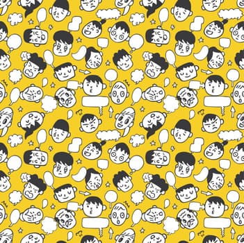 seamless cute face pattern