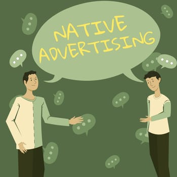 Text caption presenting Native AdvertisingOnline Paid Ads Match the Form Function of Webpage, Business showcase Online Paid Ads Match the Form Function of Webpage