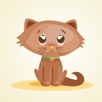 Cute cartoon cat, vector illustration