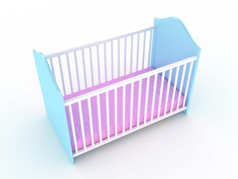 Illustration of a bed for the child on a light background