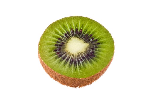 Top view of fresh kiwi isolated on white background