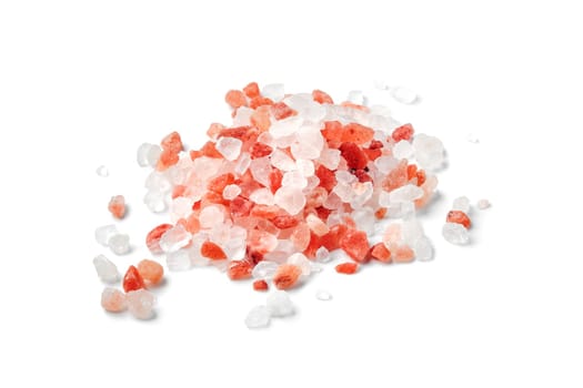Pink Himalayan salt isolated on white background