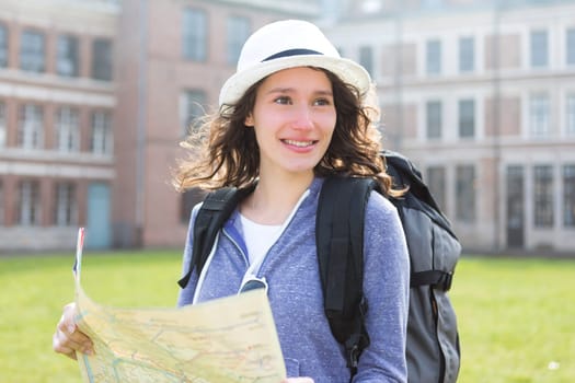 View of a Young attractive woman on holidays