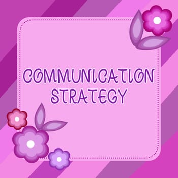 Text caption presenting Communication Strategy, Internet Concept Verbal Nonverbal or Visual Plans of Goal and Method
