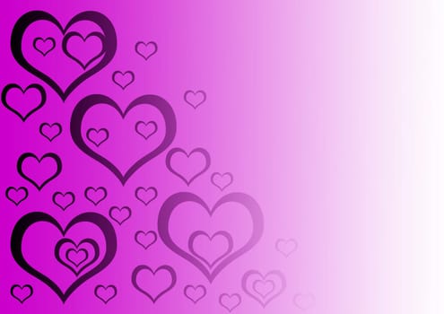 gradient background with purple hearts on it