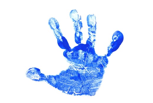 Blue Hand Print of a Child's Hand