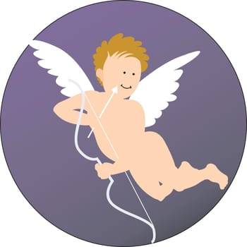 Illustration of cupid with bow and arrow