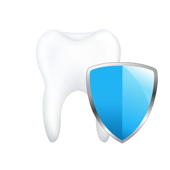 Tooth With Board, Isolated On White Background, Vector Illustration