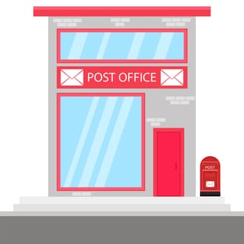 Post Office Icon and Mail Box Isolated on White Background.