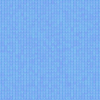 Stylish Knit. Blue Knitted Texture. Woolen Pullover Tricot Print. Winter Fabric Pattern.