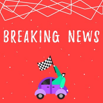 Writing displaying text Breaking News, Conceptual photo Special Report Announcement Happening Current Issue Flashnews