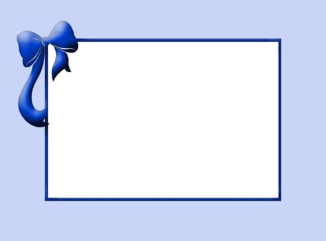 Baby blue border with a bow