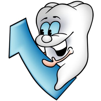 Little Tooth 2 - colored cartoon illustration as vector