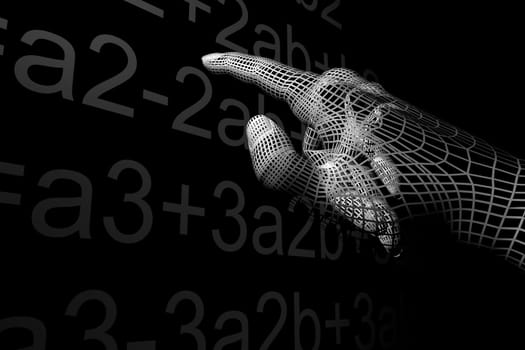 cyber hand mathemathics 3d abstract