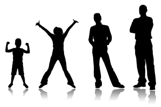 Stages of a growing of the person, from the child to the adult