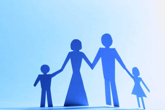 family paper his her and two child