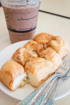 Homemade bread with almond, raisin and coconut, stock photo