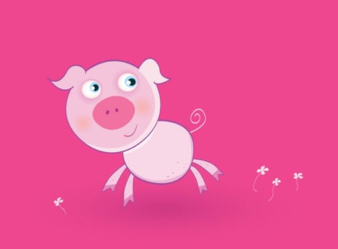 Happy animal. Vector cartoon Illustration.