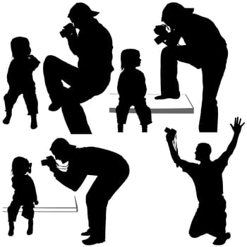 Photographer Silhouettes 5 - detailed illustrations as vector