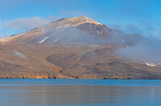 Barren Hills in the High Arctic in the Svalbard Islands of Norway