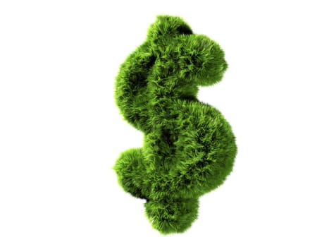 3d rendered illustration of a green dollar sign
