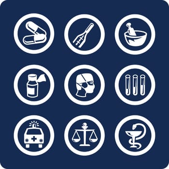 Medicine and Health 9 vector icons (set 6, part 1)
