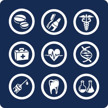 Medicine and Health 9 vector icons (set 6, part 2)