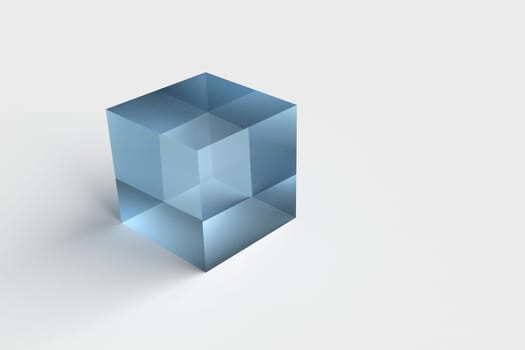 glass cube transparent cube isolated glass exhibition template new product presentation realistic 3d render