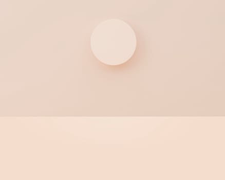 Pastel space in the interior For displaying products or exhibitions, 3D rendering