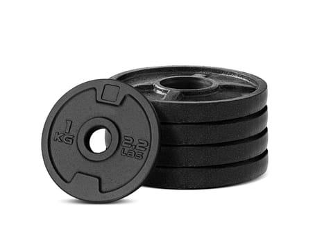 dumbbell discs isolated on white background