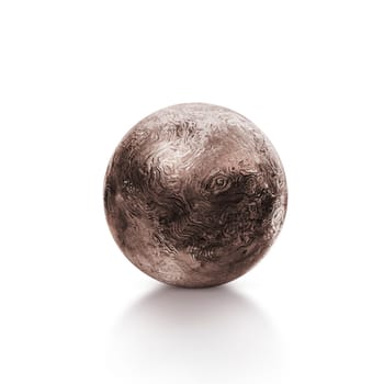 isolated steel metal ball on white background. 3d render