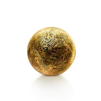 isolated steel metal ball on white background. 3d render