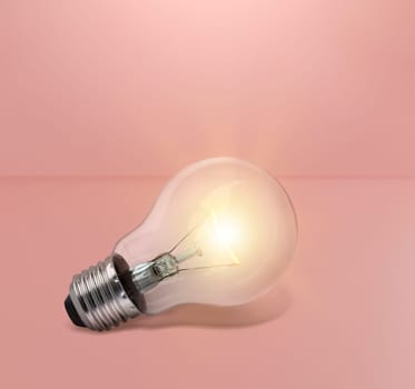 light bulbs on pastel background