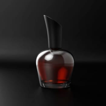 Perfume bottle on a black background. 3d render